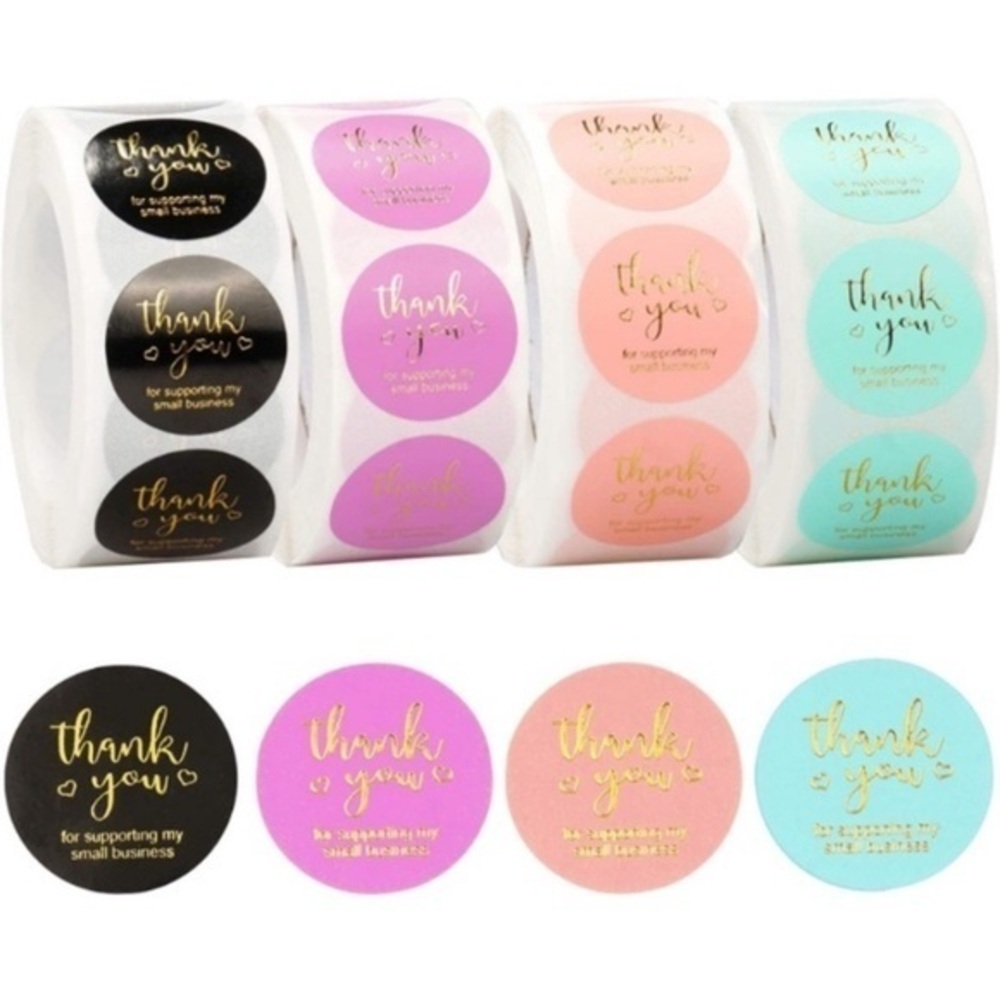 100- 1 inch thank you stickers